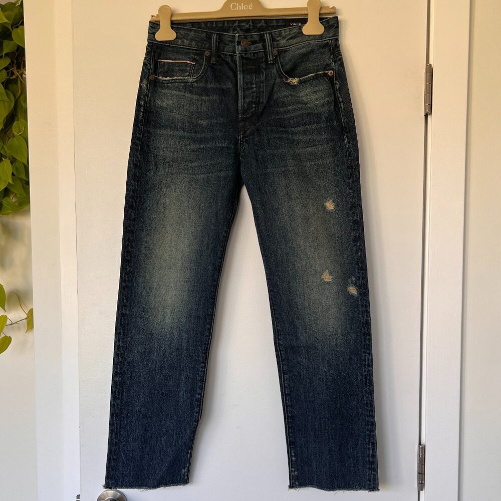 VINCE BOYFRIEND SLOUCH DARK JEANS